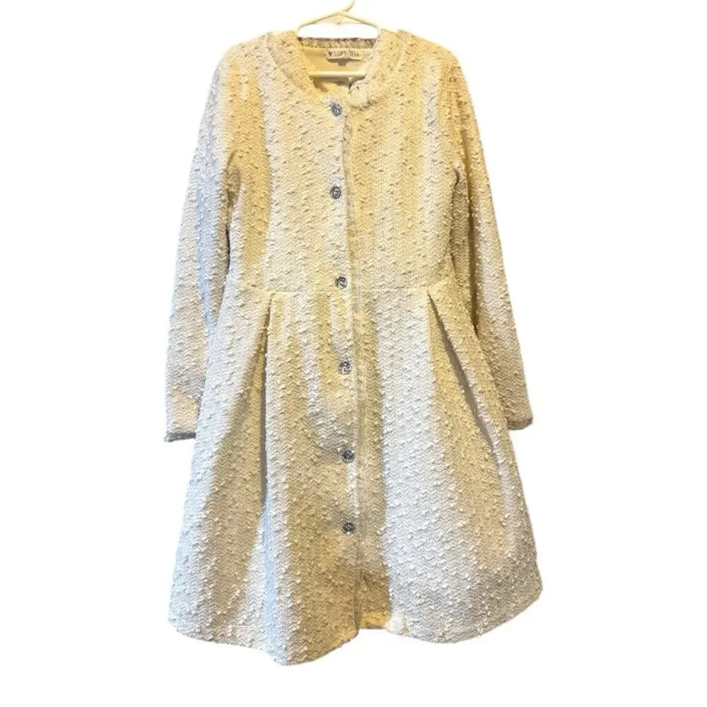Nanette Kids Dress & Coat Set – Size 7/8 – Ivory Holiday/Party Outfit